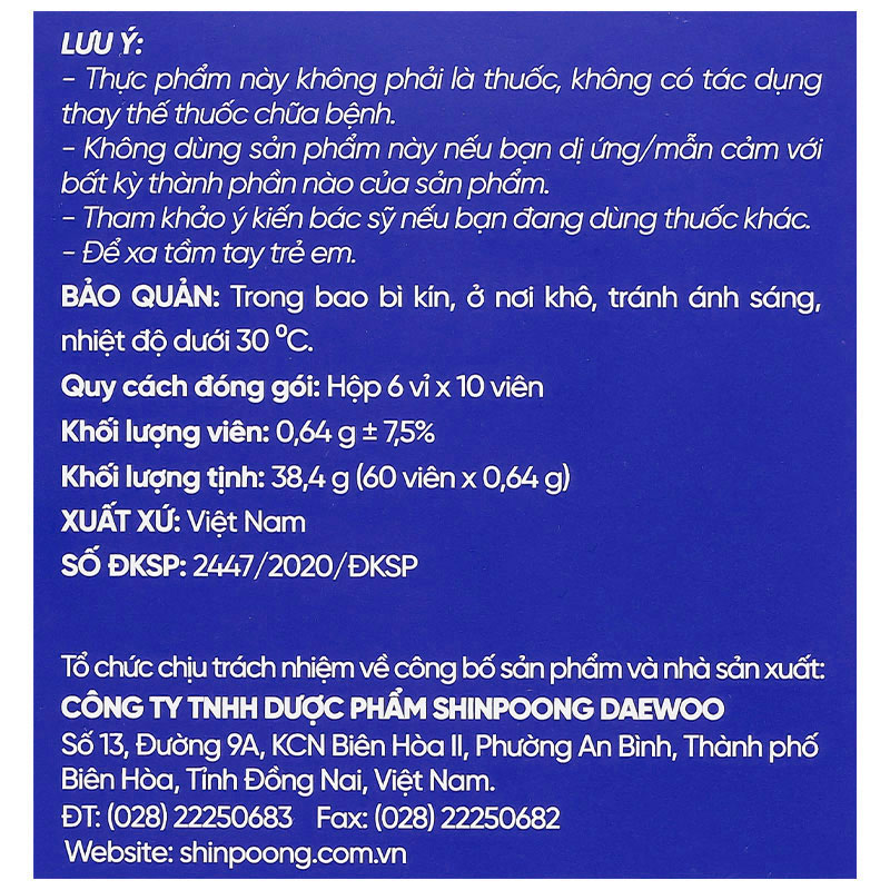 Thực phẩm bảo vệ sức khoẻ: Varobone Glu500 - 8